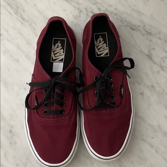 Burgundy Vans Men’s 7.5 Women’s 9.0 Excellent - Picture 2 of 6